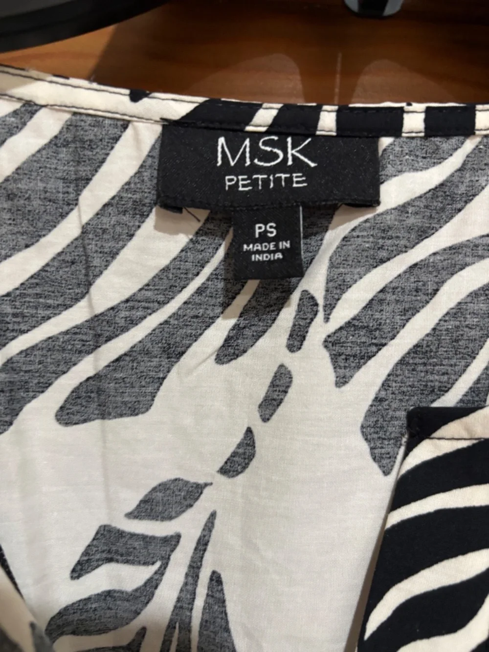 WOMENS MSK BLACK AND WHITE BLOCK PRINTED STYLE DRESS SIZE PS